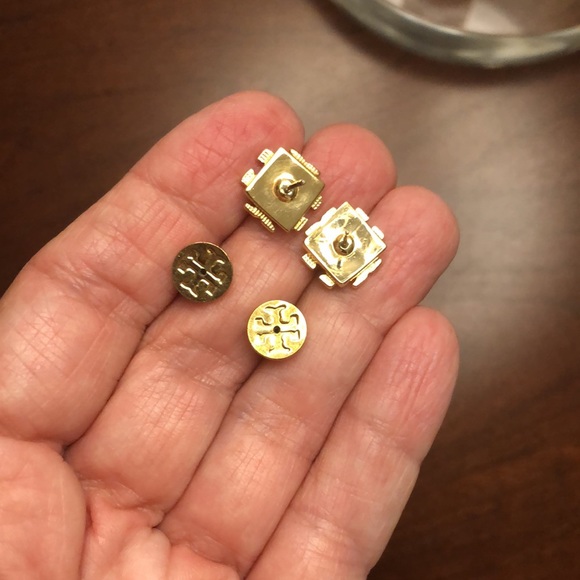 Tory Burch gold tone signature post earrings - Picture 6 of 7